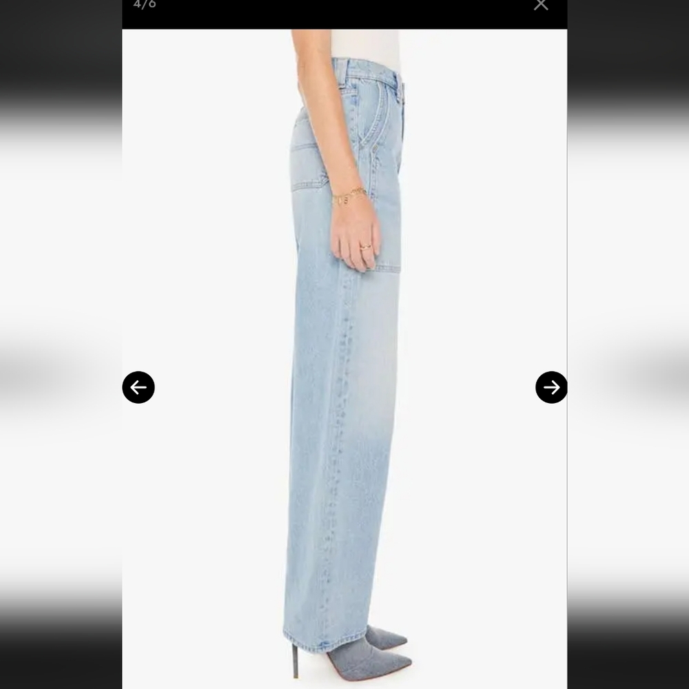 NWOT MOTHER THE QUARTET BREAKER SKIMP HIGH WAIST STRAIGHT LEG JEANS, SZ: 24 - Picture 3 of 16